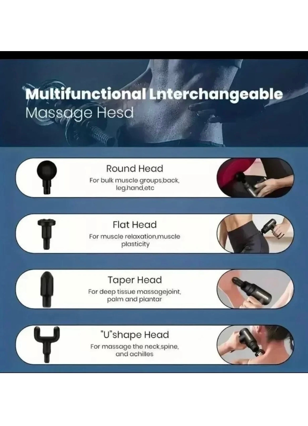 6 speeds Massage Gun Percussion Massager Deep Tissue Muscle Vibrating Relax