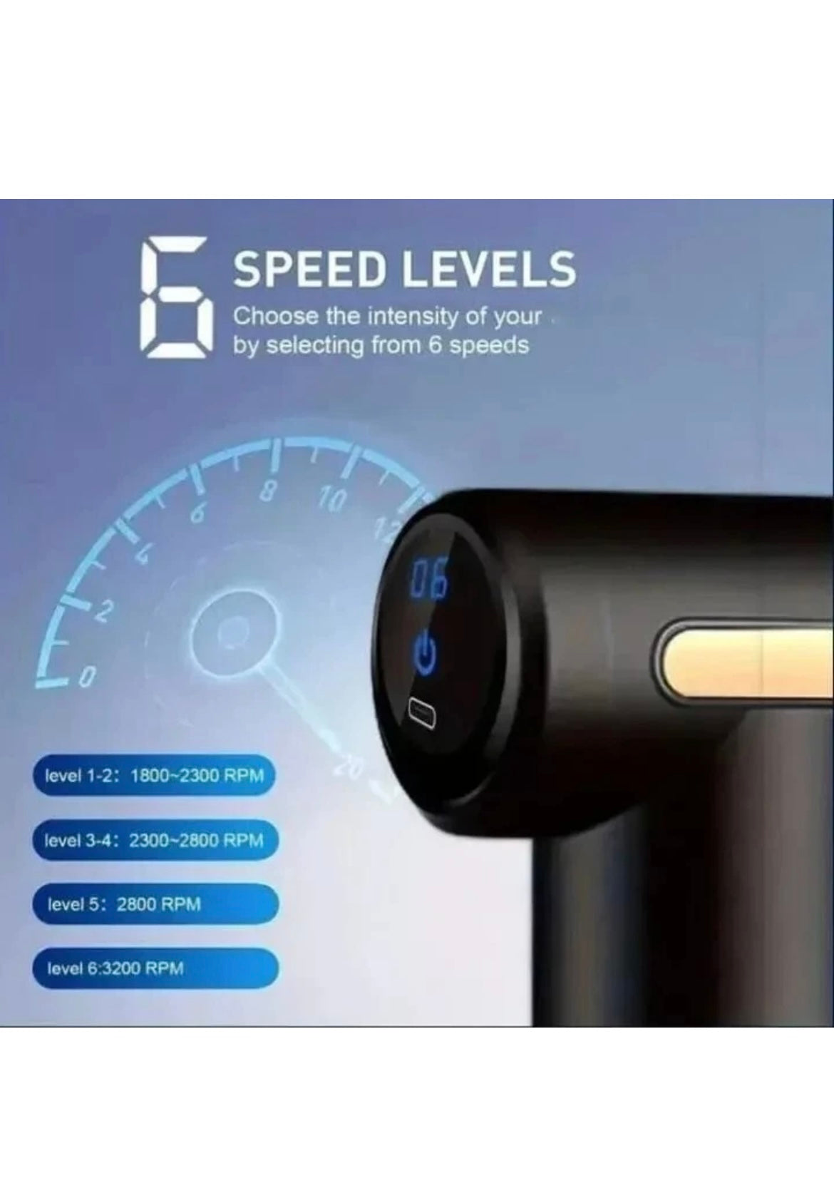 6 speeds Massage Gun Percussion Massager Deep Tissue Muscle Vibrating Relax