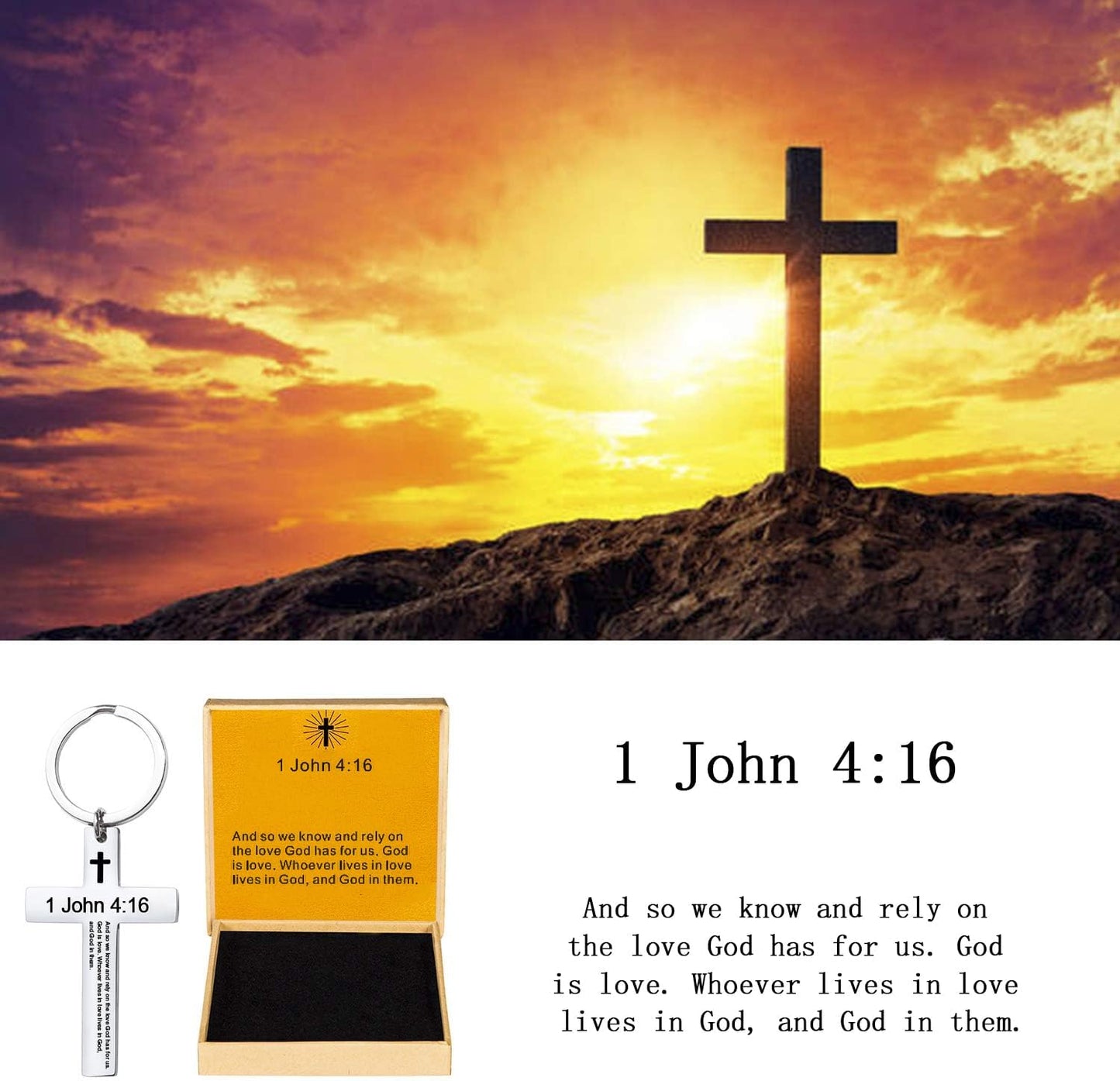 Bible Verse Keychain Christian Cross Keychain for Women, Cross Key Chain for Men Religious Scripture