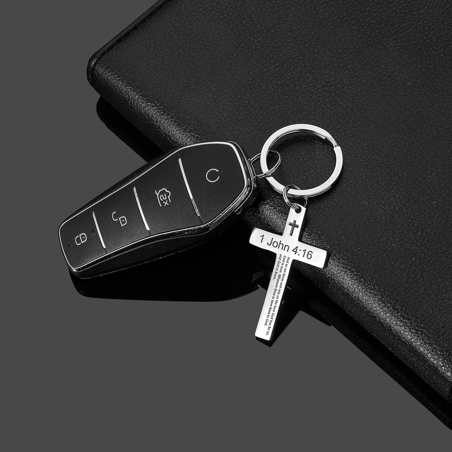 Bible Verse Keychain Christian Cross Keychain for Women, Cross Key Chain for Men Religious Scripture