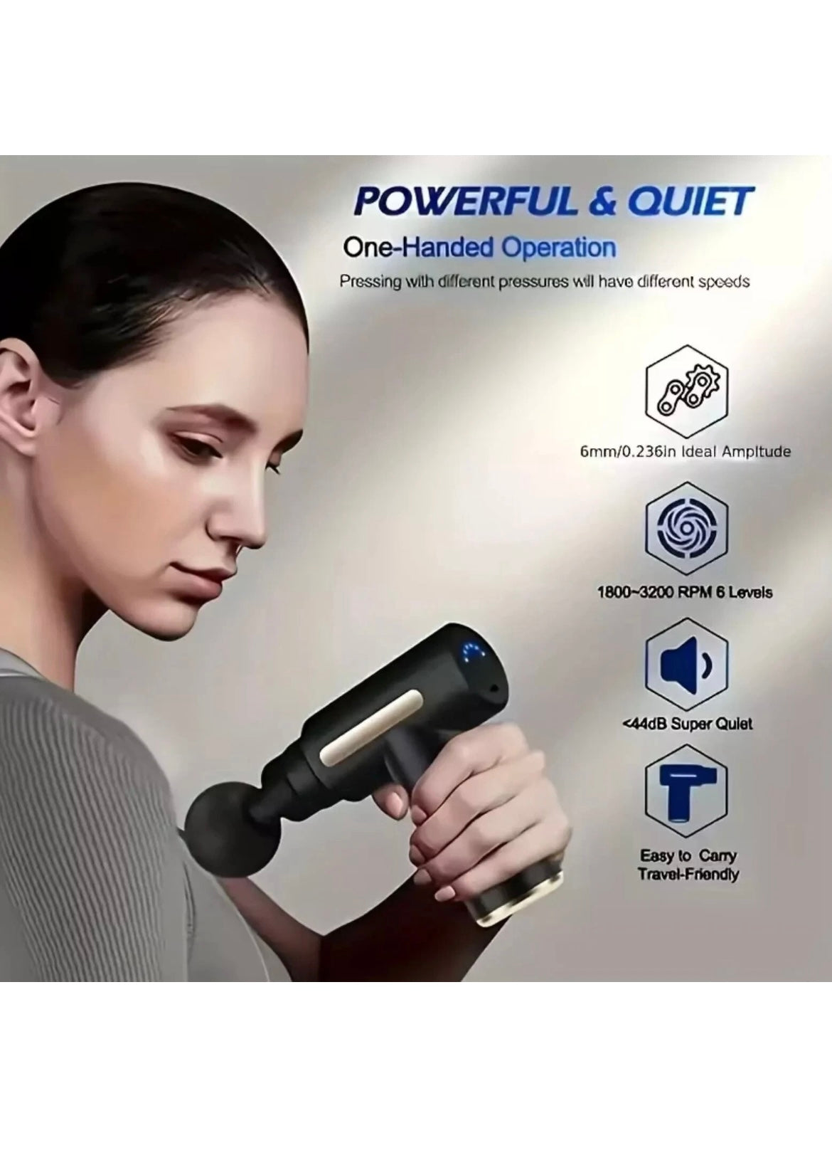 6 speeds Massage Gun Percussion Massager Deep Tissue Muscle Vibrating Relax