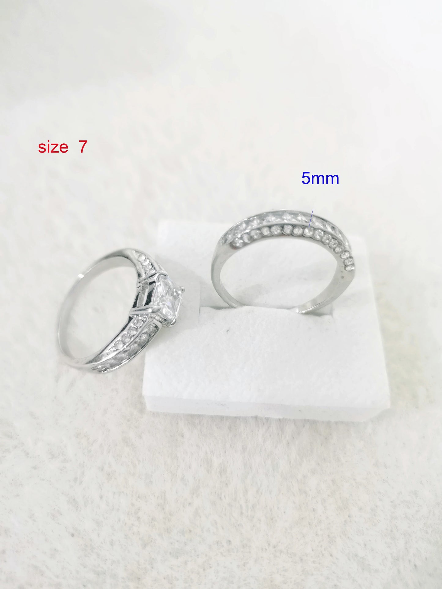 2Pcs/Set Alliance Engagement Wedding Rings for Women Jewelry Finger Rings, Party Gifts, Wedding Gifts, Birthday Gifts