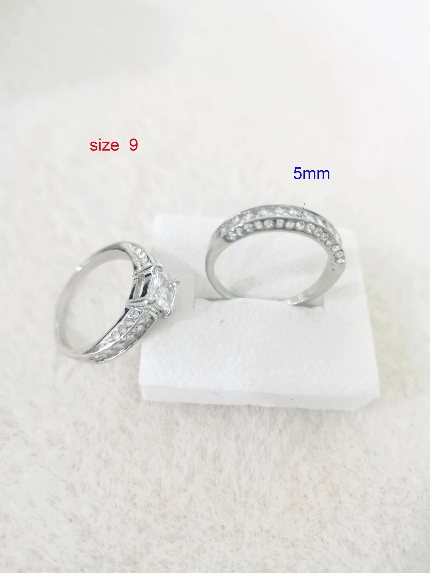 2Pcs/Set Alliance Engagement Wedding Rings for Women Jewelry Finger Rings, Party Gifts, Wedding Gifts, Birthday Gifts