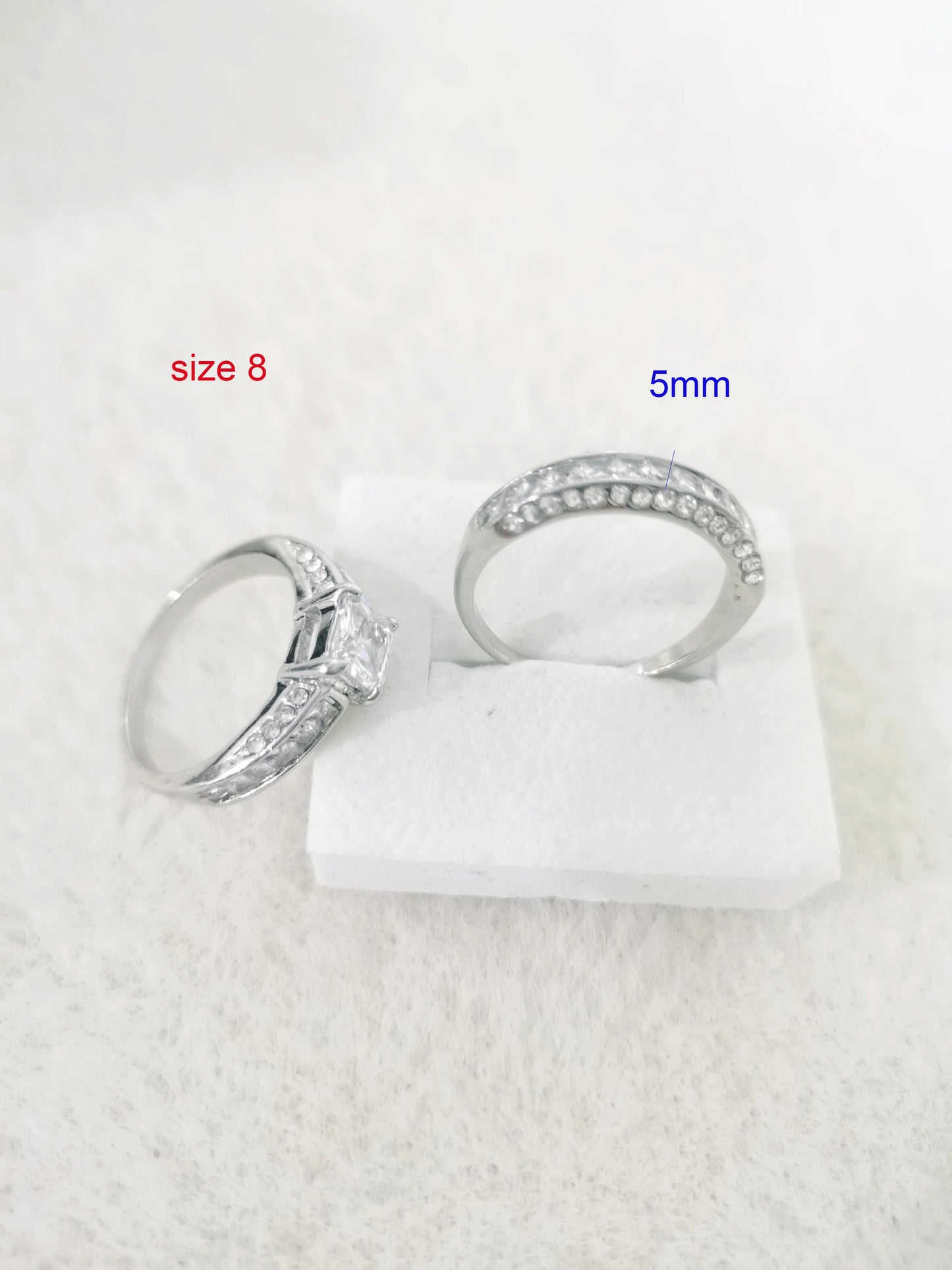 2Pcs/Set Alliance Engagement Wedding Rings for Women Jewelry Finger Rings, Party Gifts, Wedding Gifts, Birthday Gifts