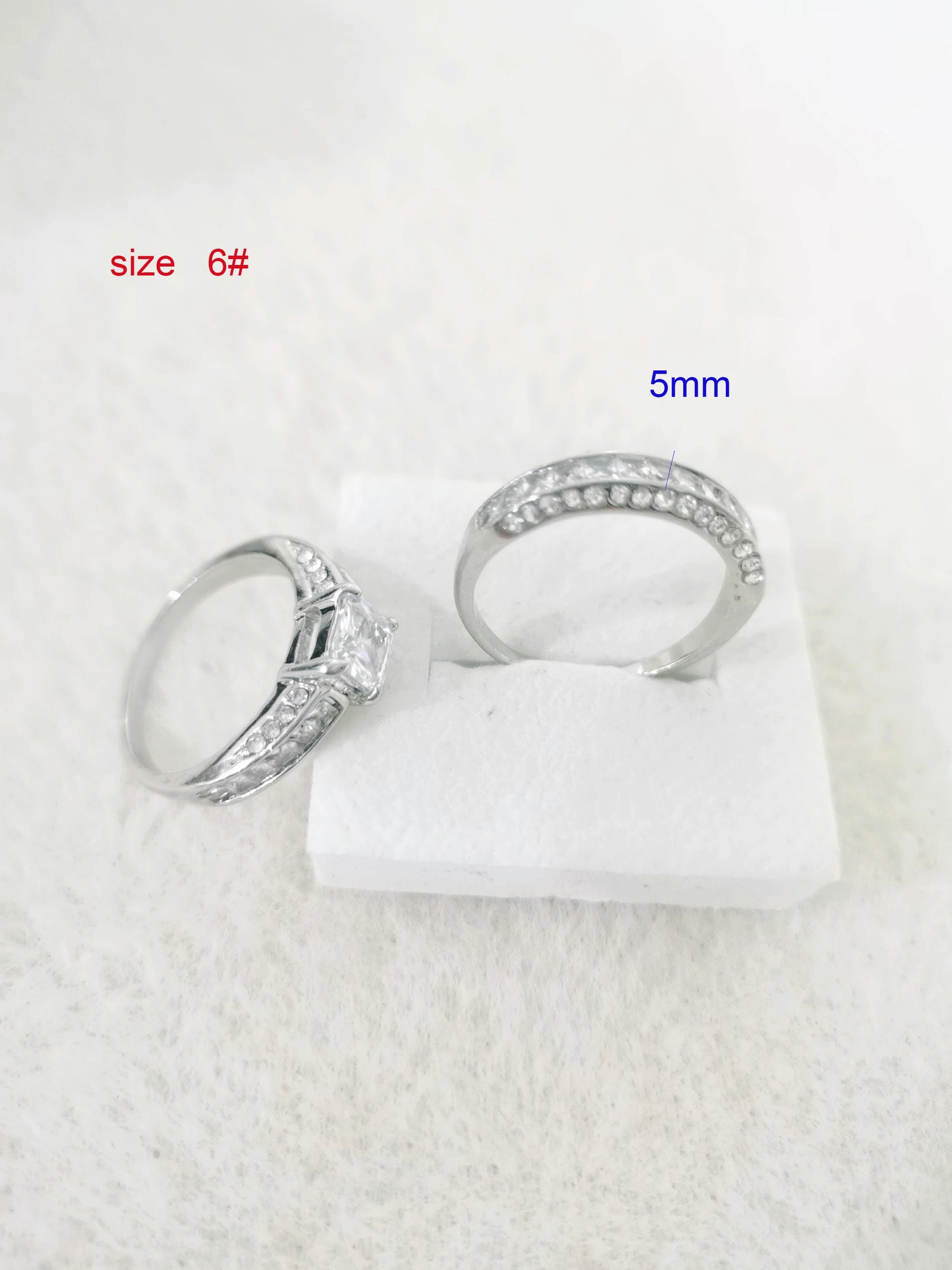 2Pcs/Set Alliance Engagement Wedding Rings for Women Jewelry Finger Rings, Party Gifts, Wedding Gifts, Birthday Gifts