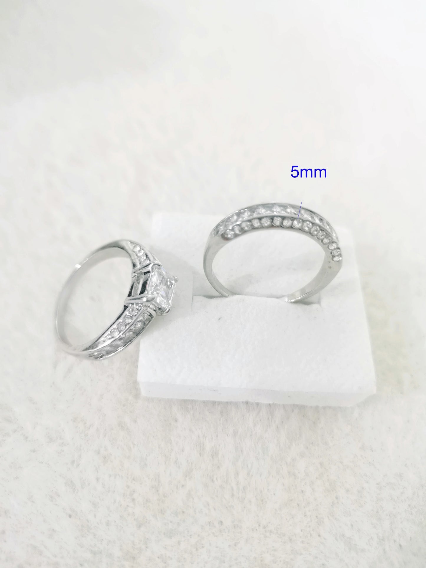 2Pcs/Set Alliance Engagement Wedding Rings for Women Jewelry Finger Rings, Party Gifts, Wedding Gifts, Birthday Gifts