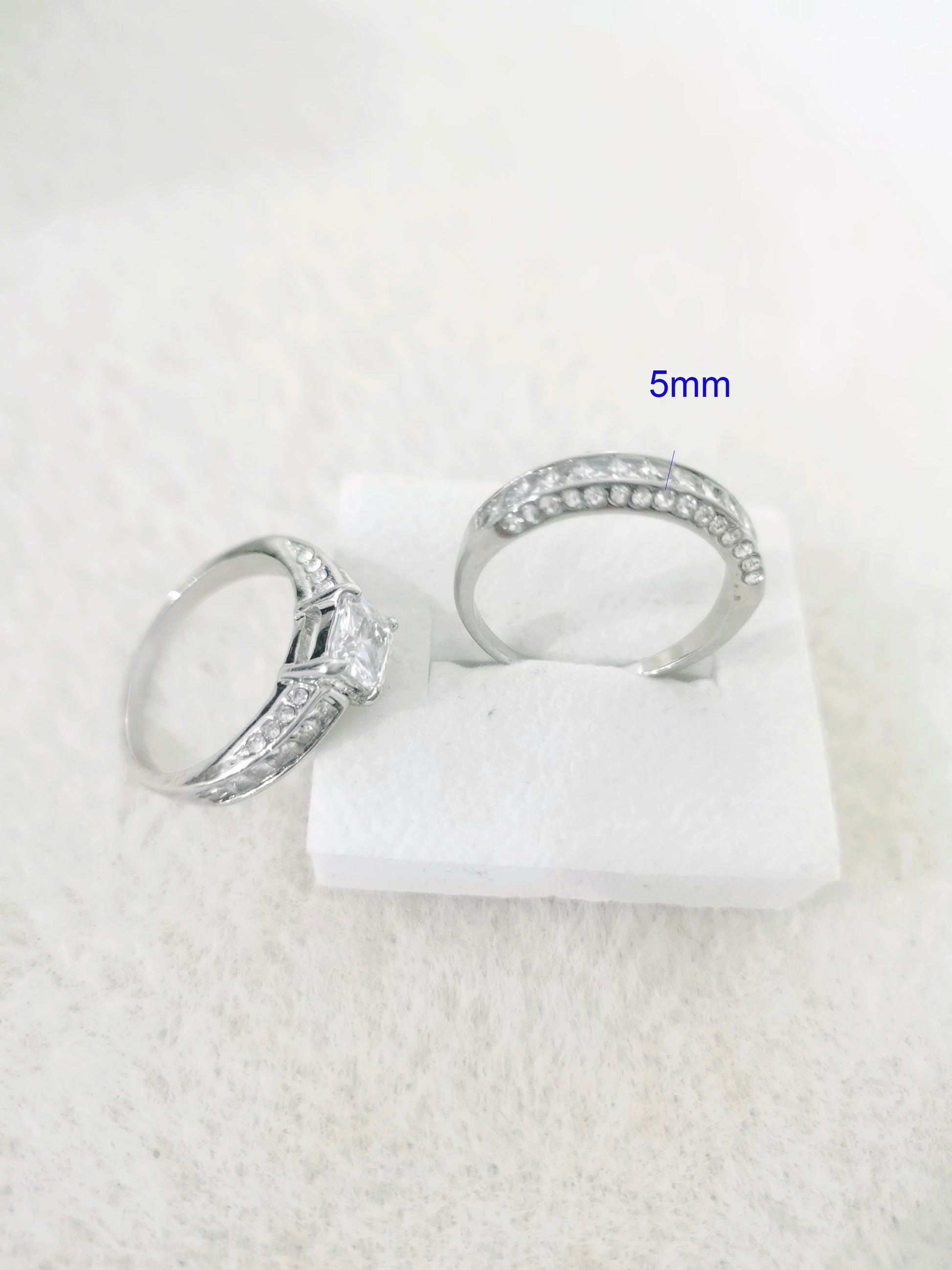 2Pcs/Set Alliance Engagement Wedding Rings for Women Jewelry Finger Rings, Party Gifts, Wedding Gifts, Birthday Gifts