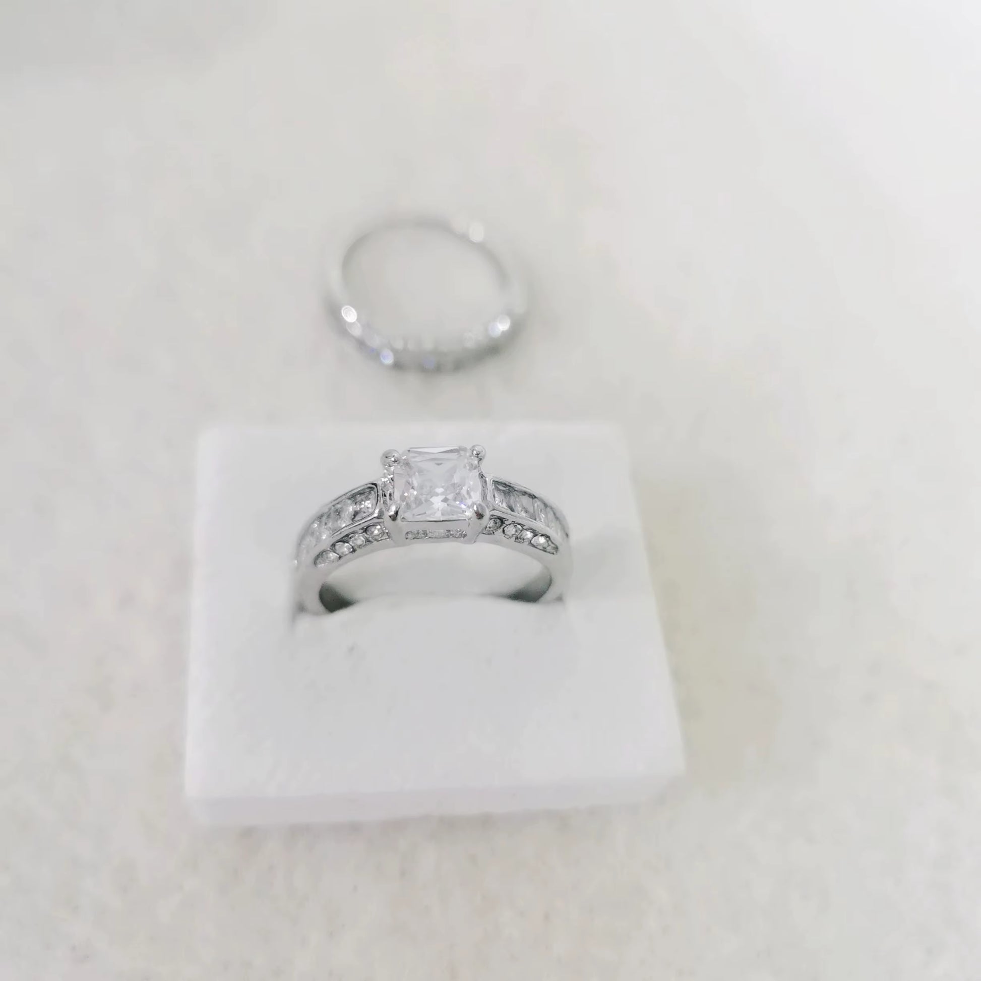 2Pcs/Set Alliance Engagement Wedding Rings for Women Jewelry Finger Rings, Party Gifts, Wedding Gifts, Birthday Gifts